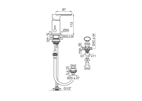 JUEGO MONOCOMANDO FV BIDET LINEA COTY 0189/D9-CR