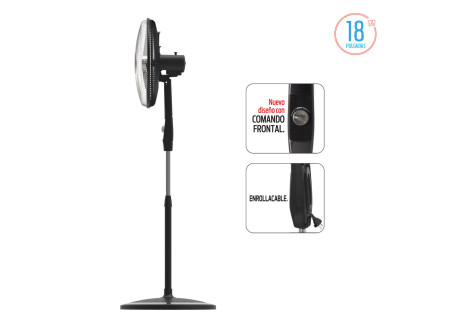 VENTILADOR DE PIE 18" LILIANA VVPC18M PARR CROM COMANDO FRONTAL APAS METALICAS