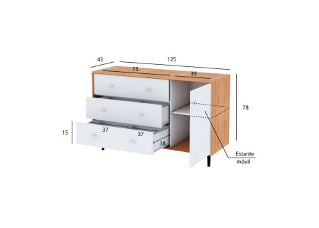 COMODA CENTRO ESTANT MALLORCA CME120P