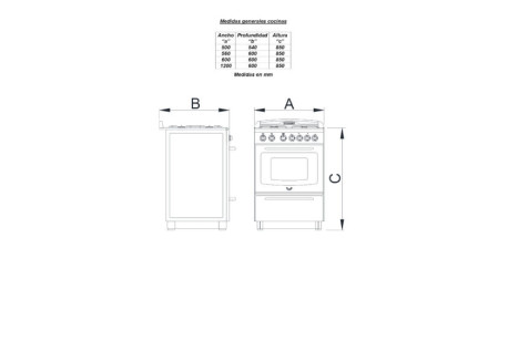 COCINA DOMEC CORALINE MULTIGAS INOX CCX 61107