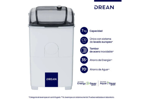 Lavarropas Drean Semiautomatico LTDR97SB